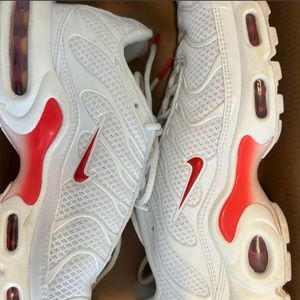 Women Red and White Nike Air Max Sneakers
